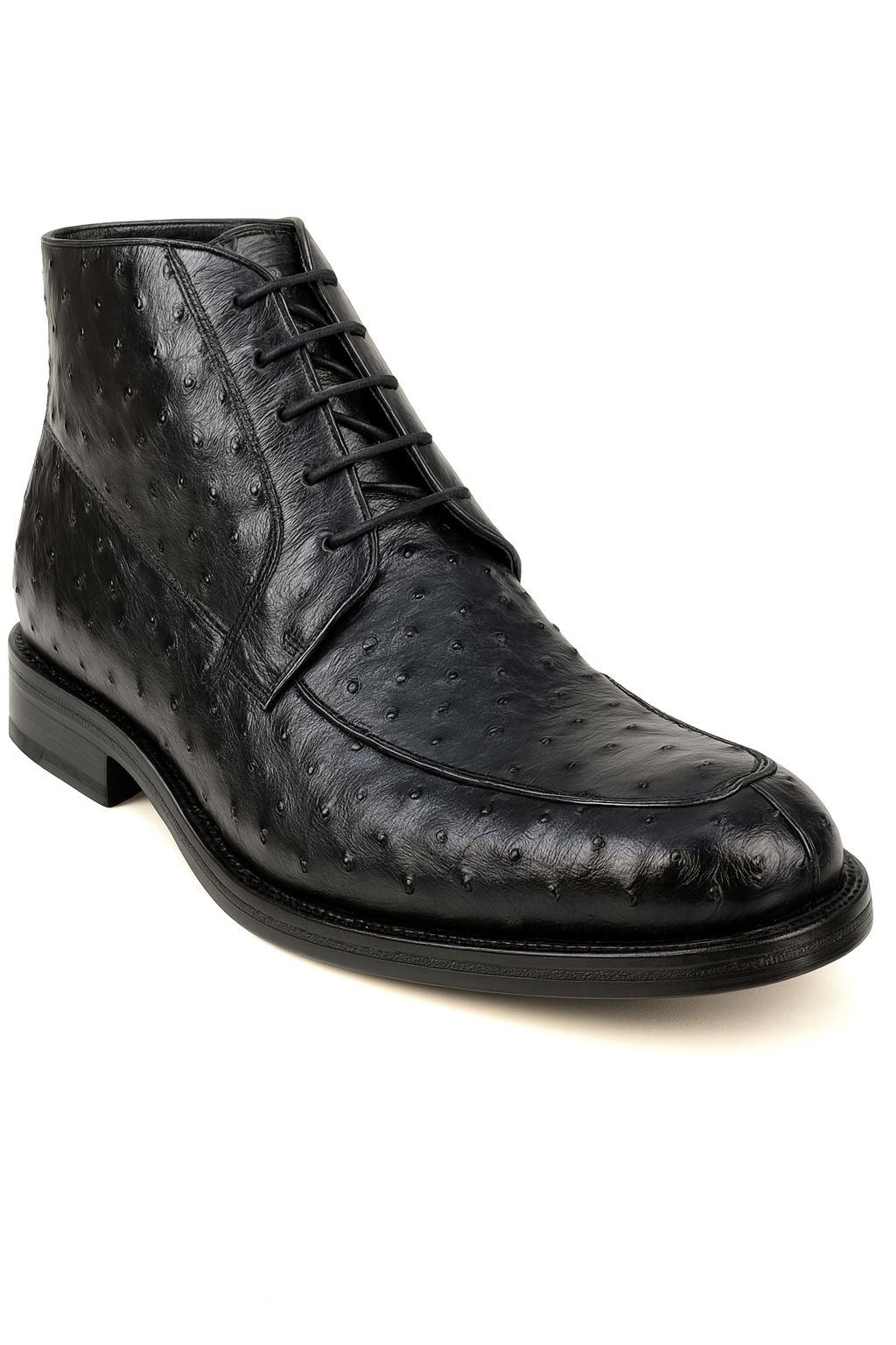 Los Altos Black Ostrich Quill Ankle Boots
