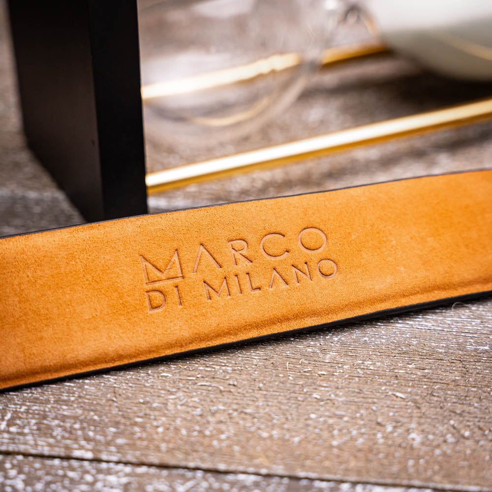 Marco Di Milano Lucca Belt Navy Leather Loafers