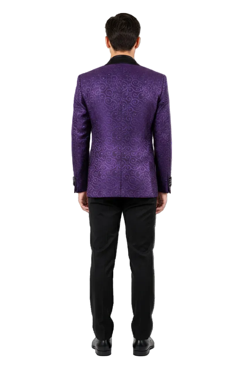 Floral ~ Flower Sportcoat ~ Paisley Jacket ~ Shiny ~ Fashion Purple Fancy Party Best Cheap Blazer Suit Jacket For Affordable Cheap Priced Unique Fancy For Men Available Big Sizes on sale Men Affordable Sport Coats Sale