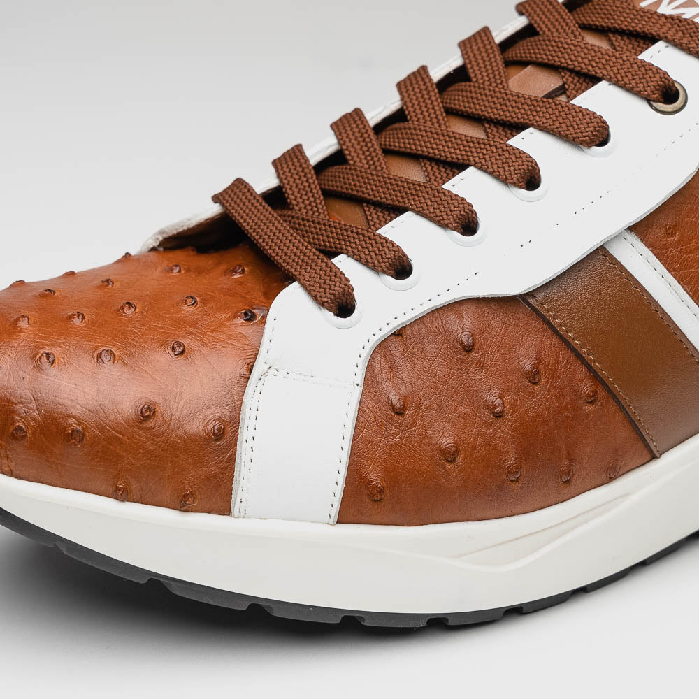 Marco Di Milano Lyon II Ostrich Quill & Calfskin Sneakers