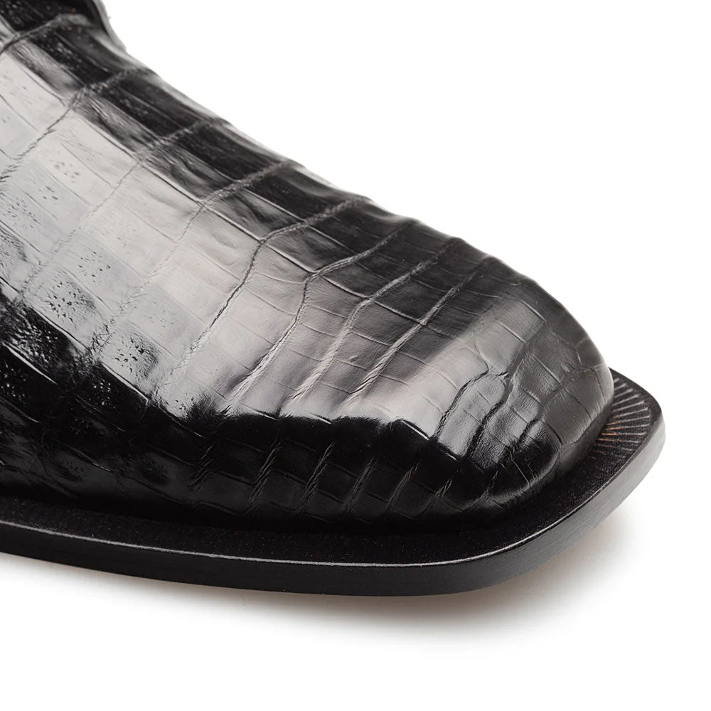 Mezlan Ugo Crocodile Square Toe Lace Up Derby Black (50200-F)
