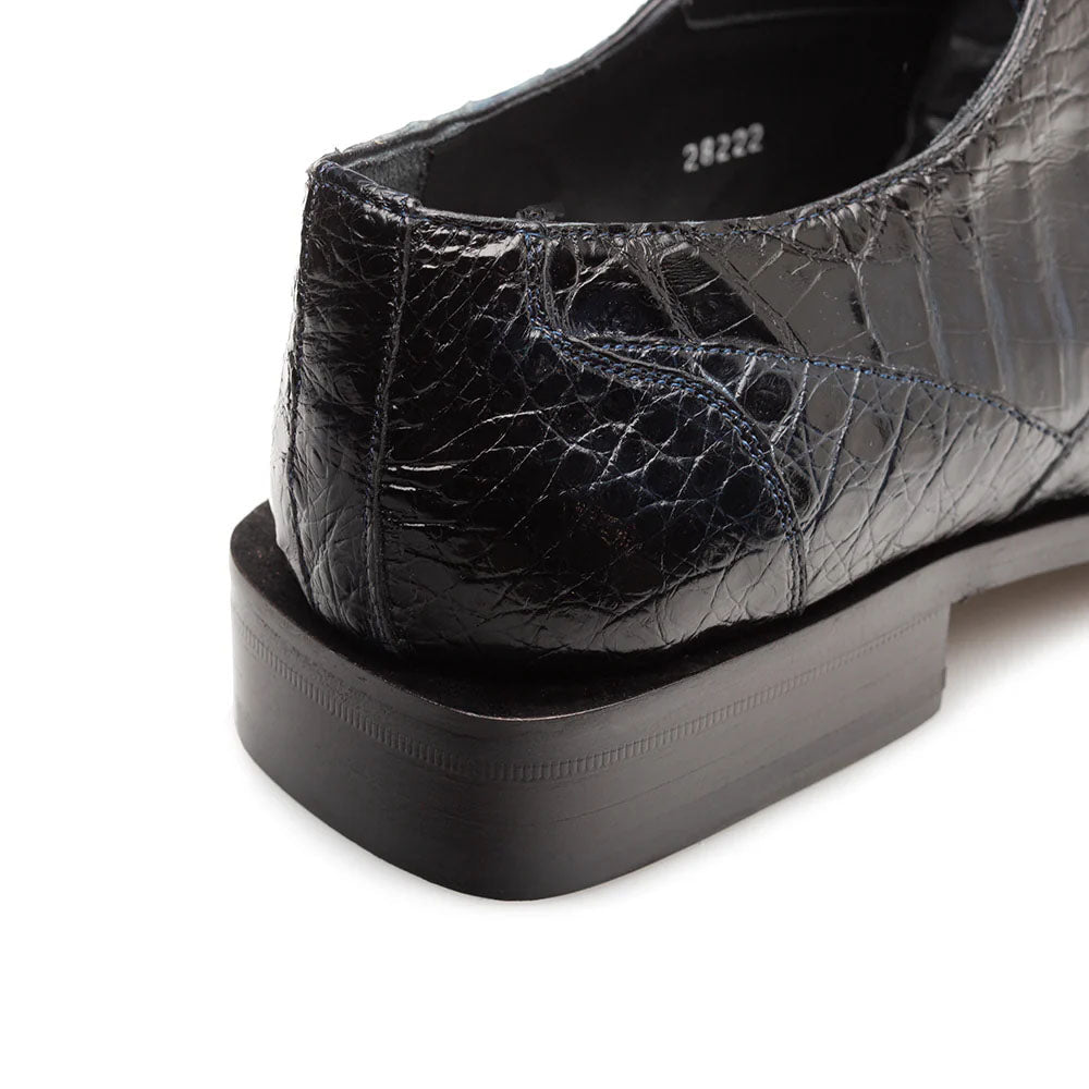 Mezlan Ugo Crocodile Square Toe Lace Up Derby Blue (50200-F)