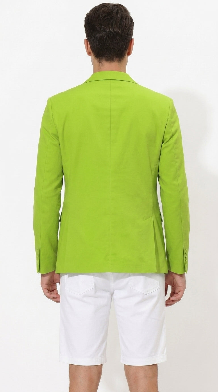 Men’s Apple Green Summer Sport Coat, Lime Green Classic Fit Blazer for Parties and Casual Events