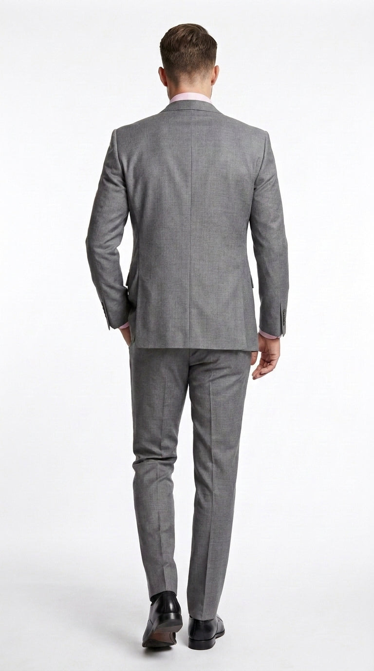 Men’s Charcoal Grey 3 Piece Suit with Lapel Vest, Modern Formal Wedding Business Dress Suit