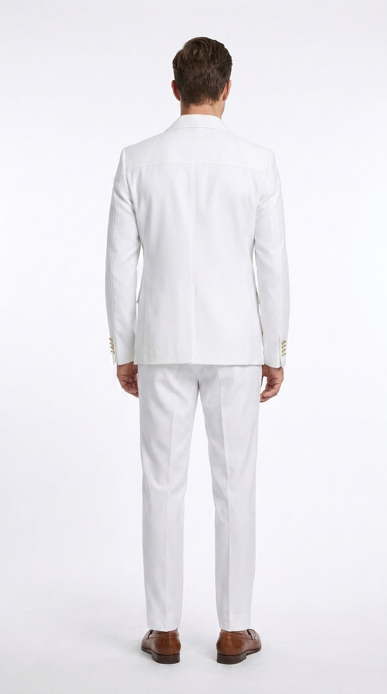 Rossi Man DUKE RM1762 Men’s White 2 Piece Suit, Modern Formal Wedding Prom Dress Suit