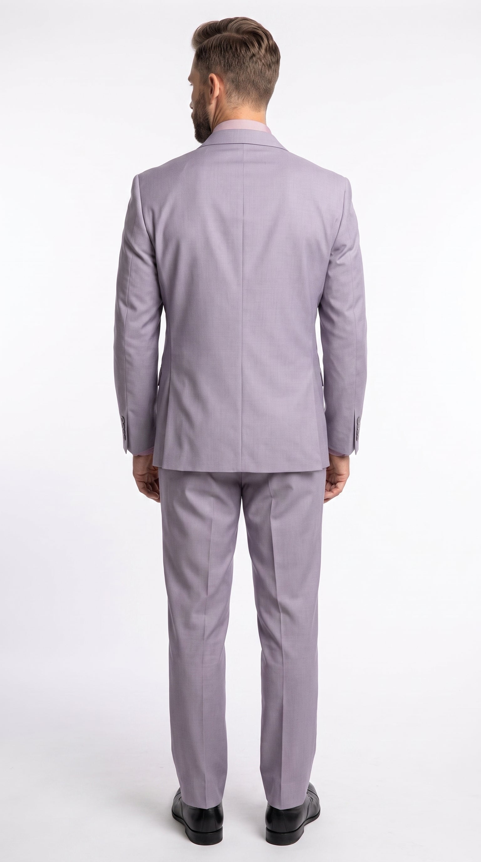 Men’s Light Grey 2 Button Suit, Modern Fit Formal Wedding Business Dress Suit