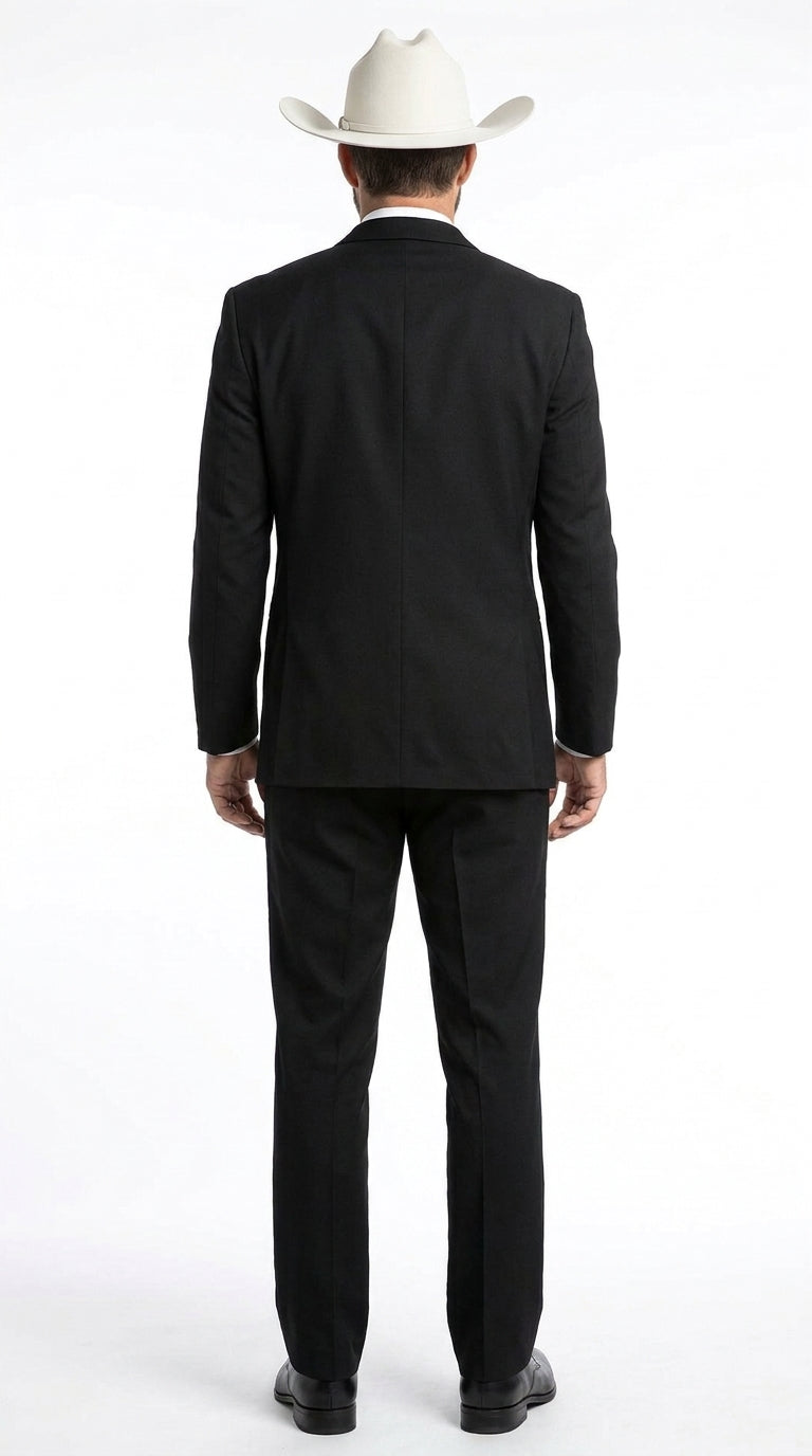 Men’s Black Western Wedding Tuxedo, Country Traje Vaquero Formal Suit