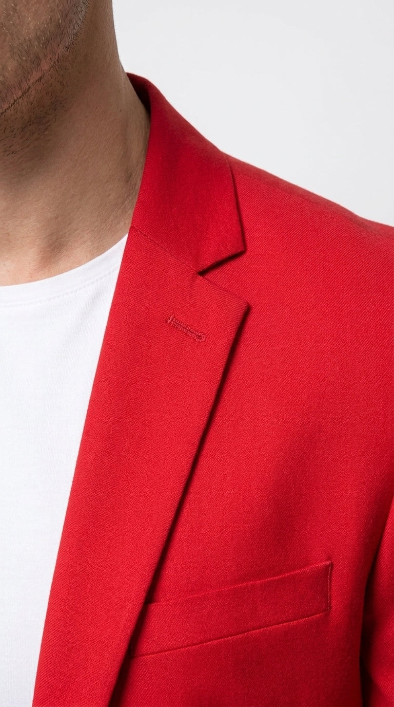 Men’s Red Blazer Prom Suit Set, Affordable Big Size Formal Party and Wedding Outfit
