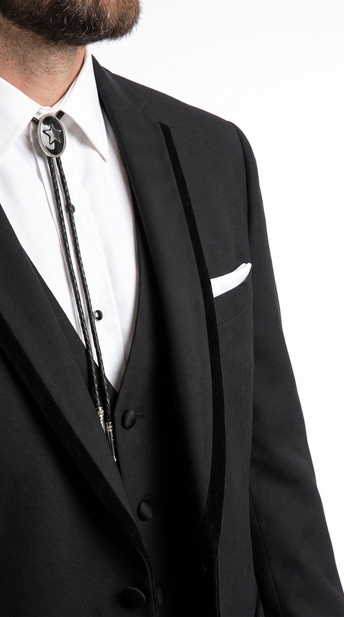 Men’s Black Western Wedding Tuxedo, Country Traje Vaquero Formal Suit