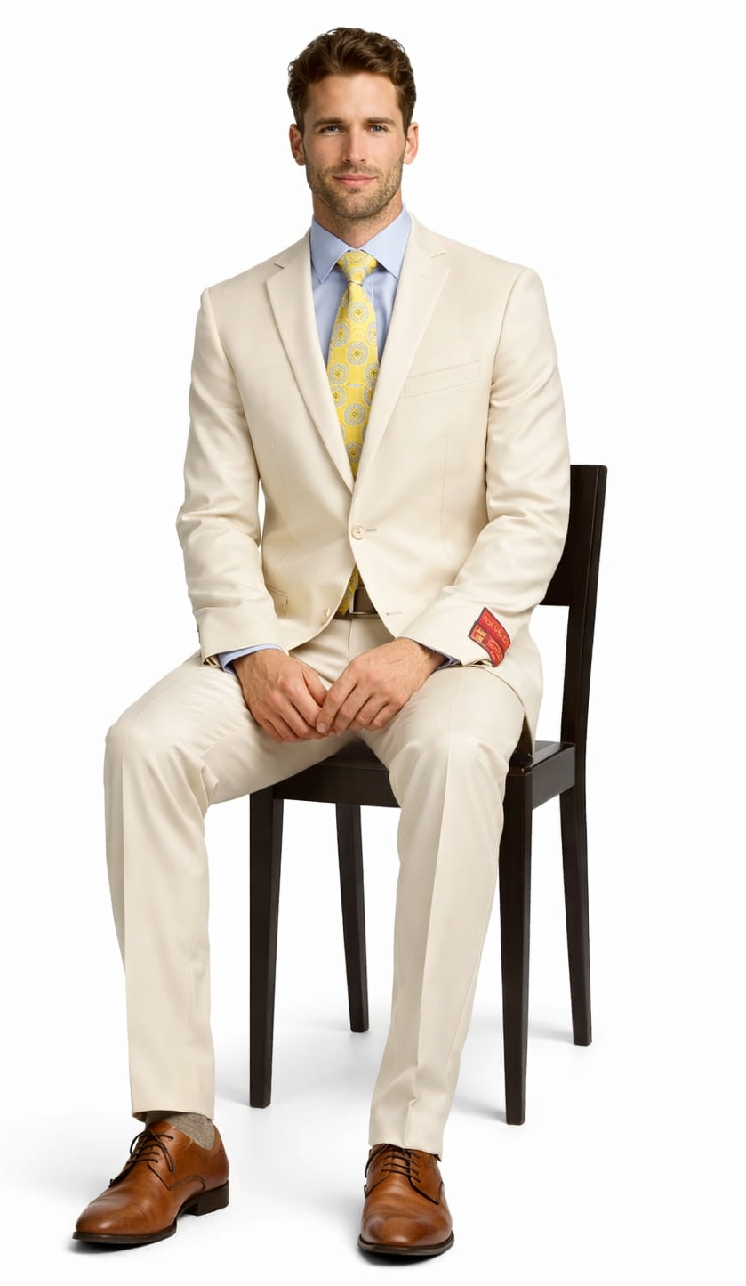 Mantoni Beige Two-button Wool Suit