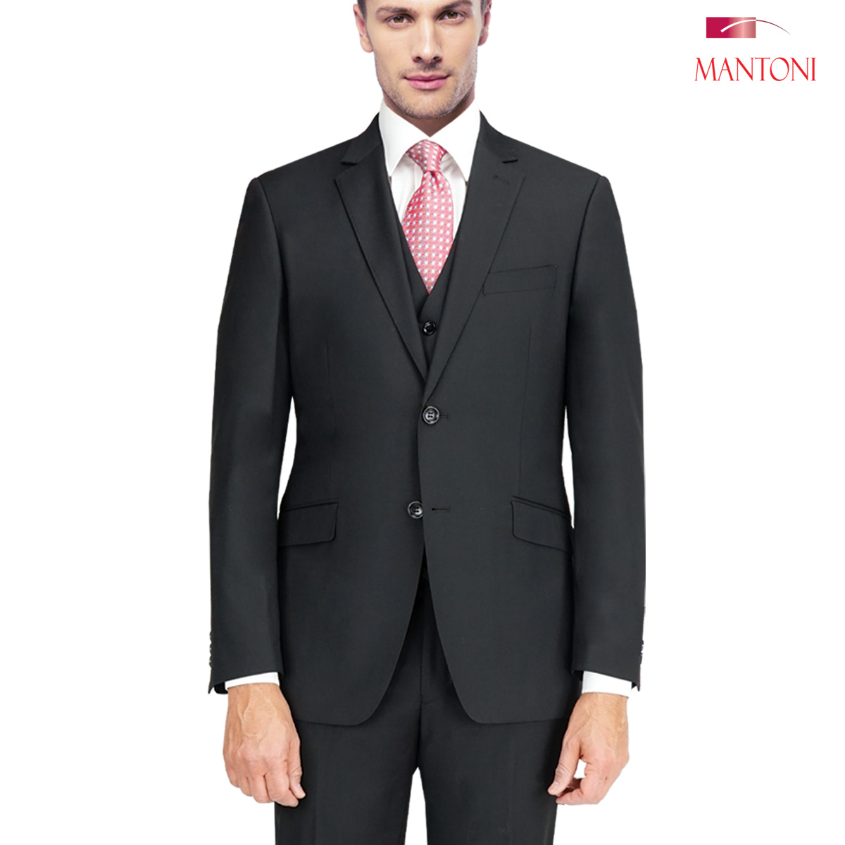 Mantoni Charcoal Two-button Wool Suit