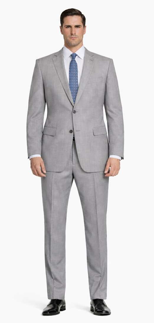 Mantoni Lt. Gray Two-button Wool Suit in Modern or Slim-Fit