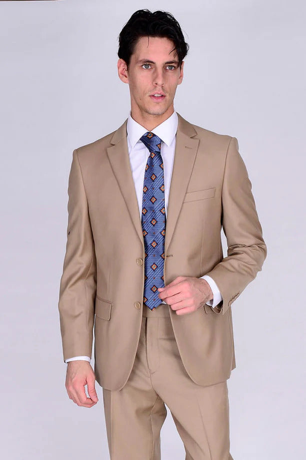 Mantoni Modern Fit Wool Business Suit