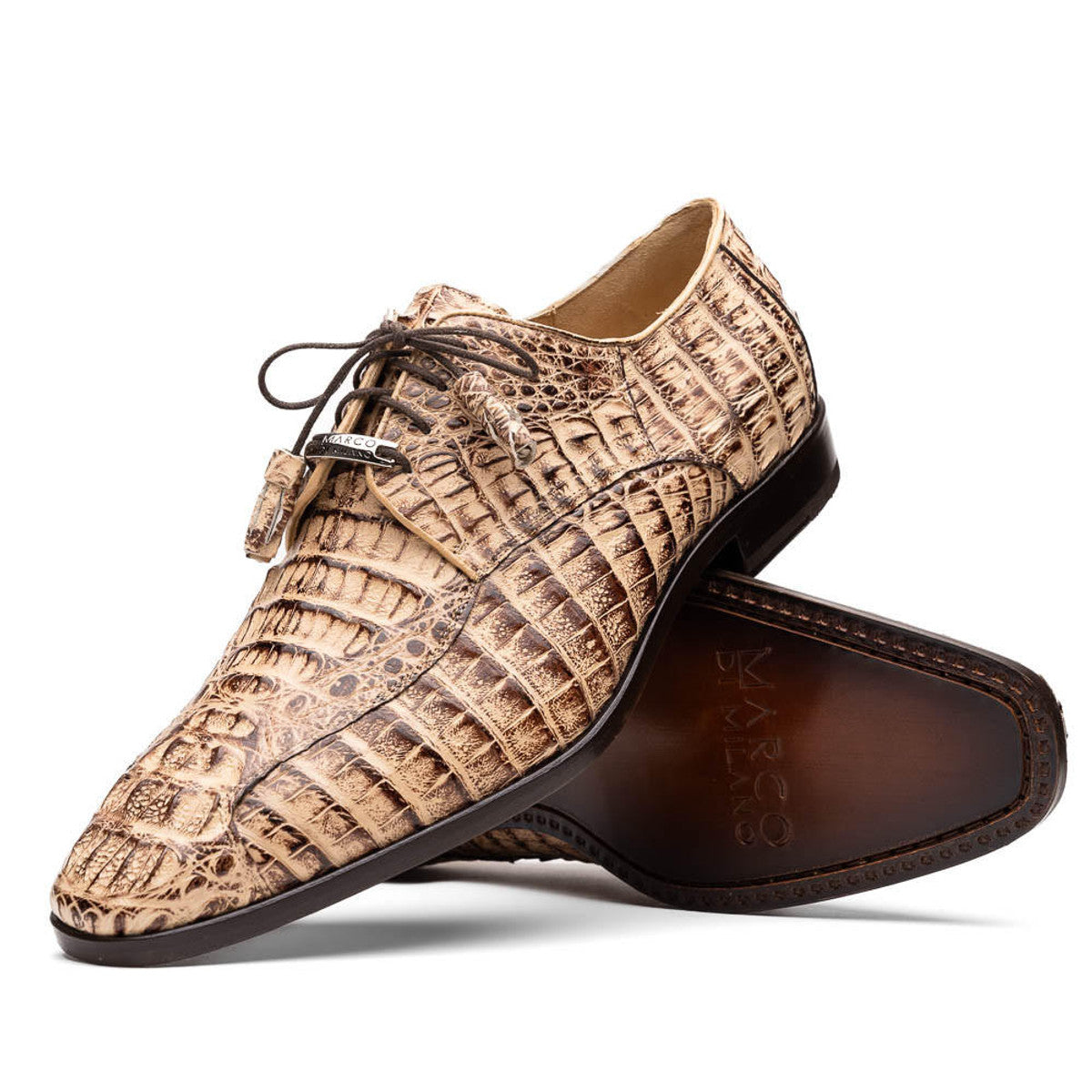 Marco Di Milano Rustic Tan Gator Derby Apricena