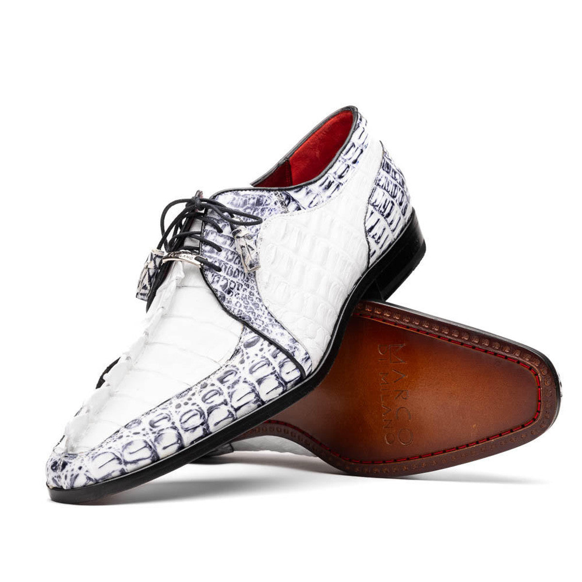 Marco Di Milano White Caiman Gator Derby Caribe