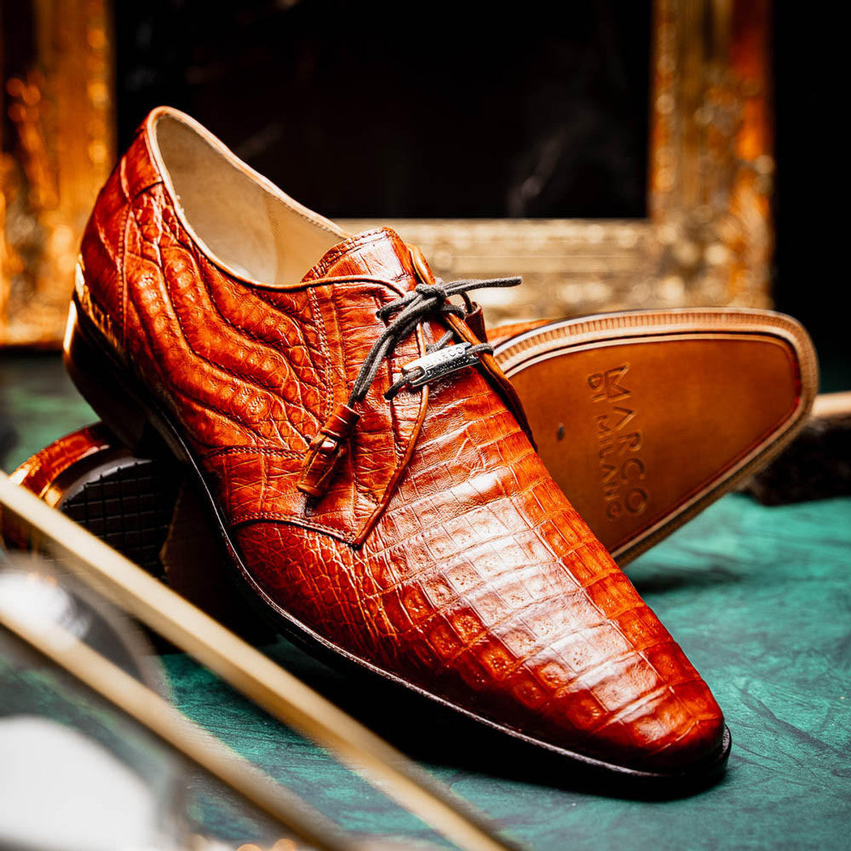 Marco Milano Cognac Caiman Derby Lacio Shoes