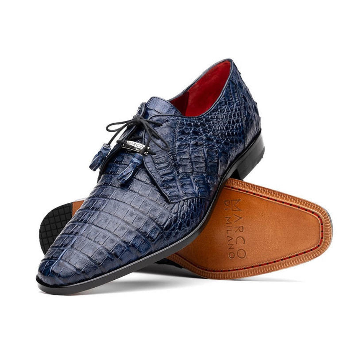 Marco Milano Navy Caiman Derby Shoes