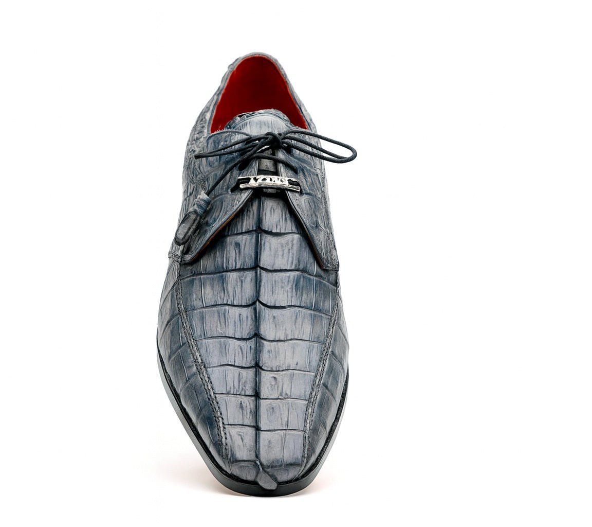 Marco Milano Grey Hornback Crocodile Dress Shoes