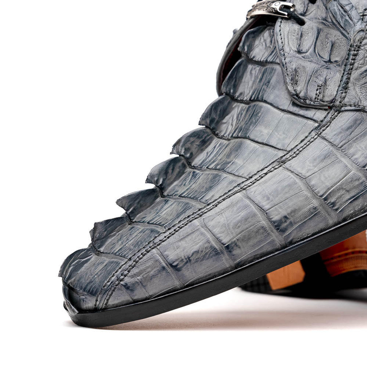 Marco Milano Grey Hornback Crocodile Dress Shoes