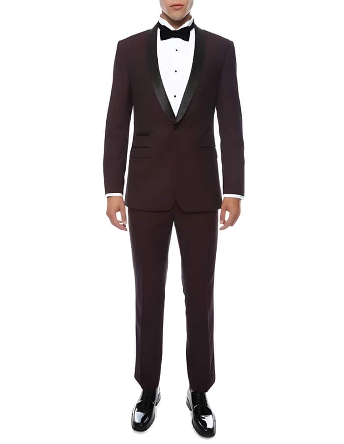 Mens Maroon and Black Suit - Black and burgundy suits
