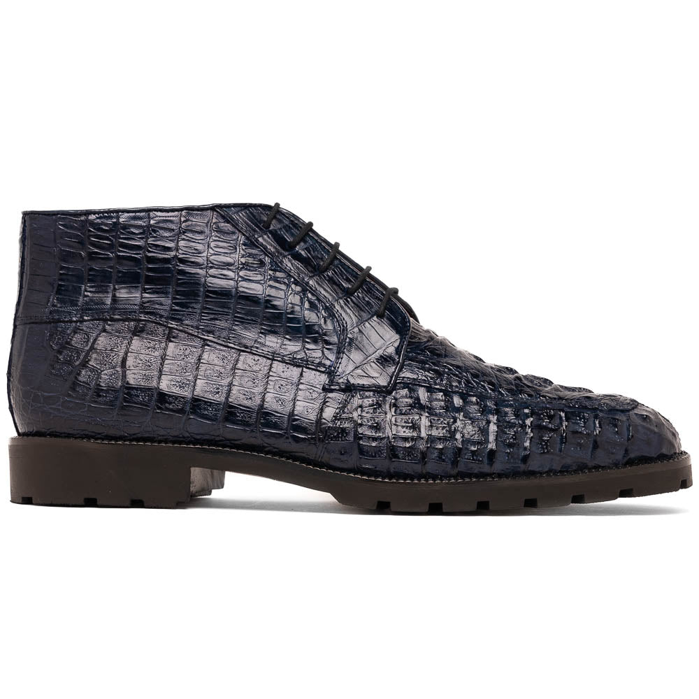 Marco Di Milano Martinelli Caiman Crocodile Chukka Boots Navy