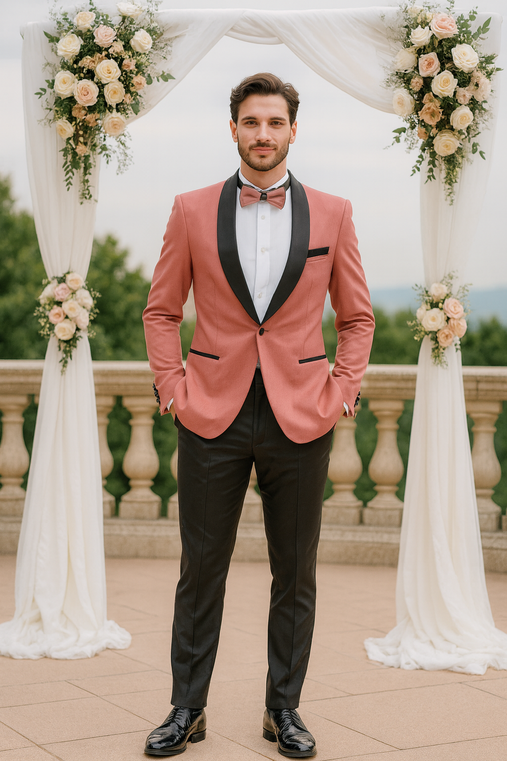 Mauve Velvet Tuxedo Jacket with Shawl Lapel β Slim Fit