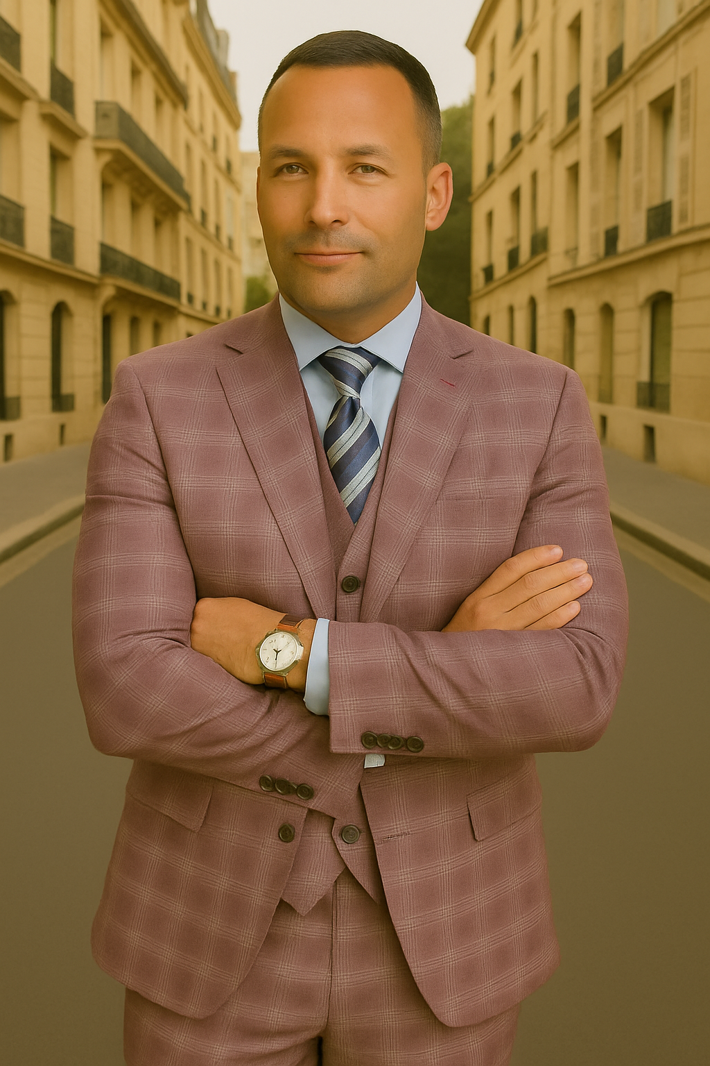 Italian 3-Piece Wool Suit Modern Fit by Statement