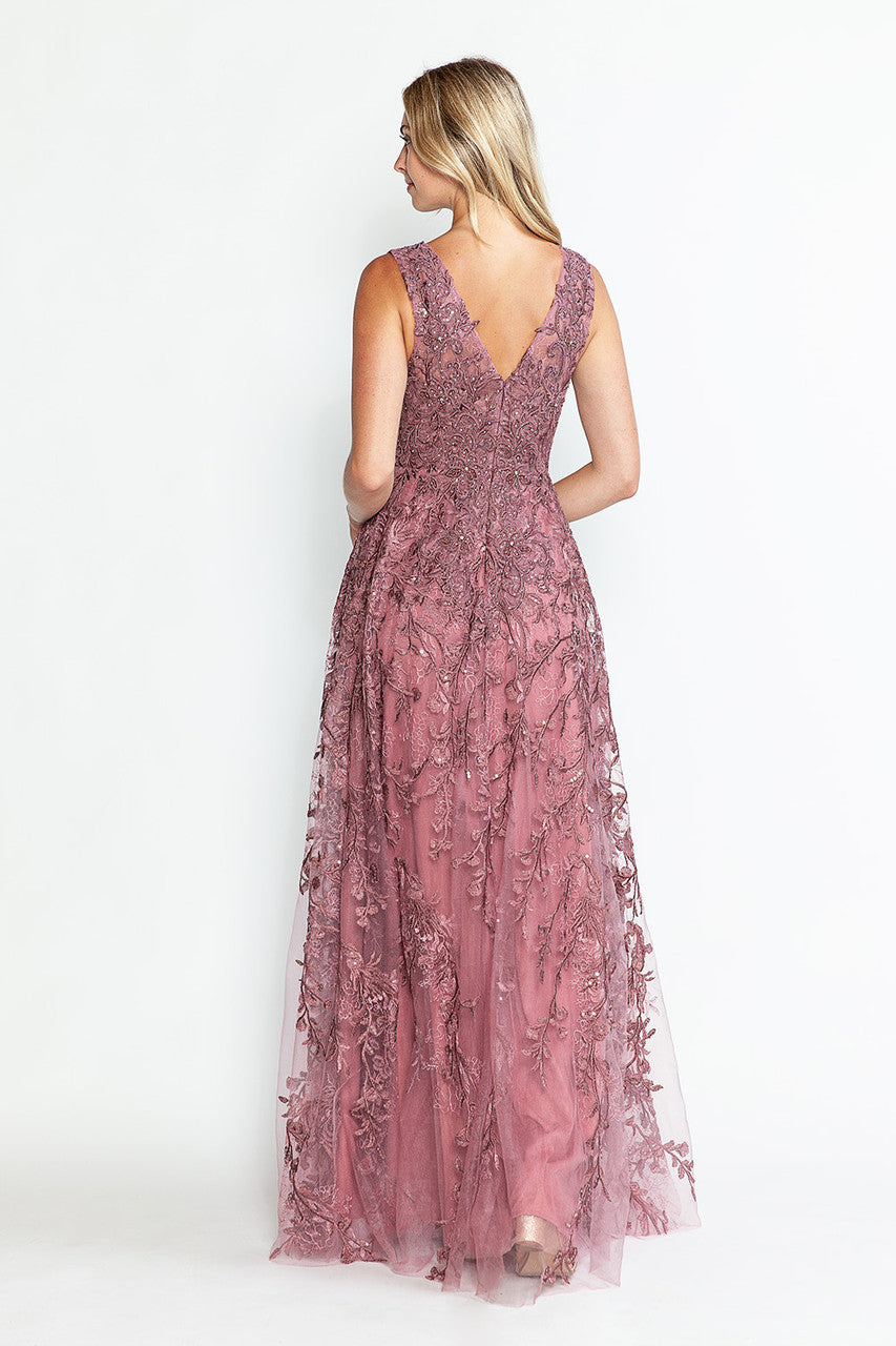 Formal Dress Long V-Neck Sleeveless A-Line Gown By Lenovia 8337-New Collection