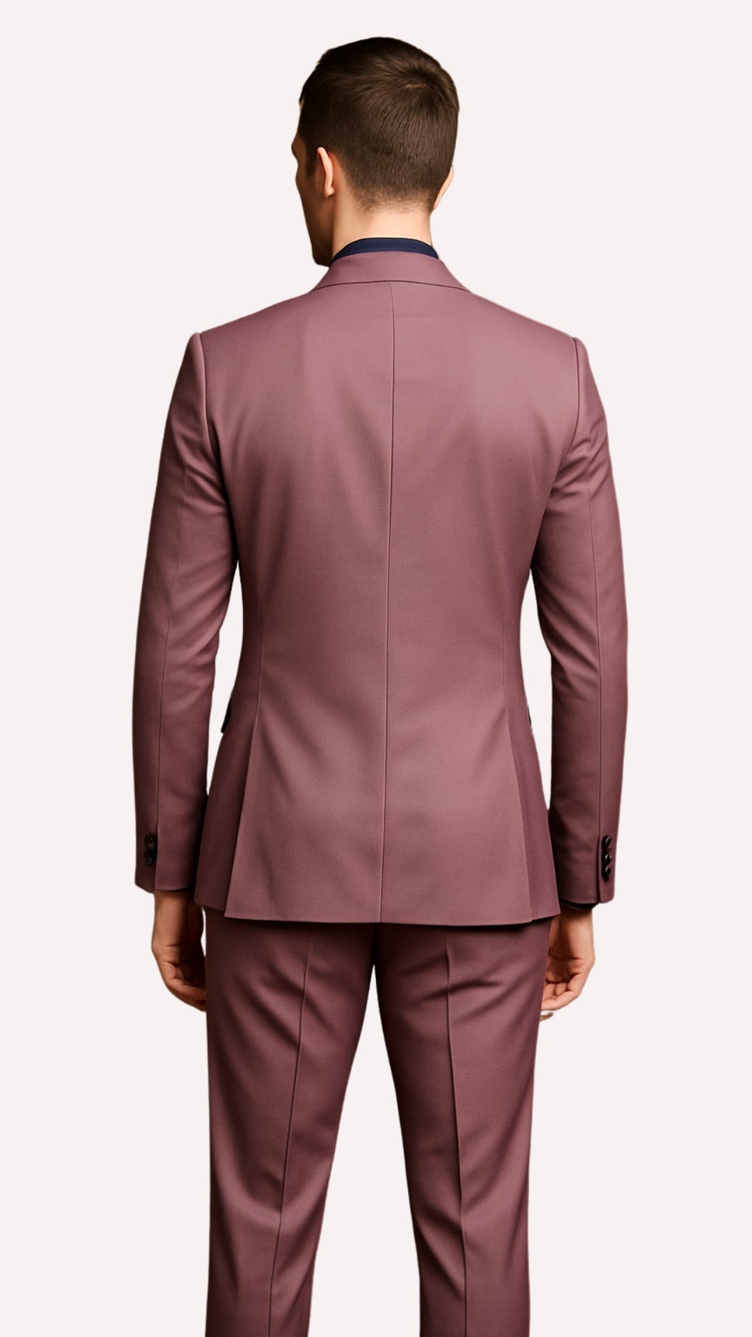 Mauve Pink Slim Fit Tuxedo, 3-Piece Shawl Lapel