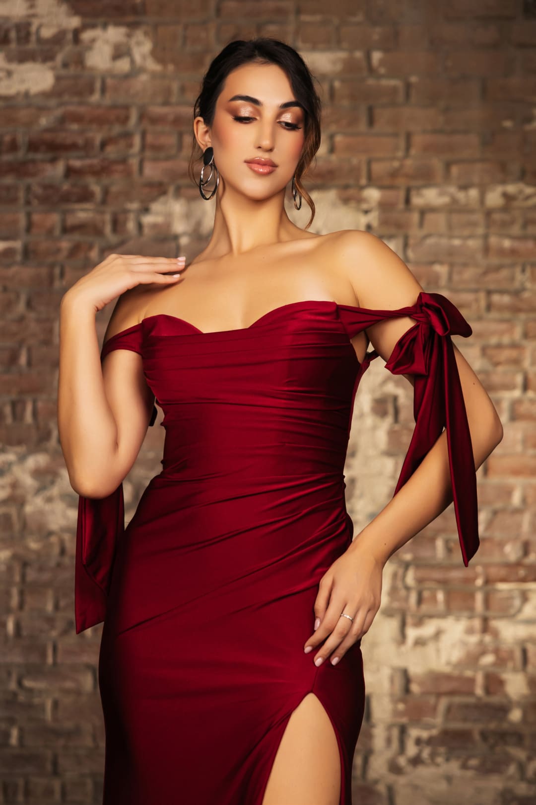 Prom Dress Stretchy Off The Shoulder Plus Size Gown for a Wedding Guest