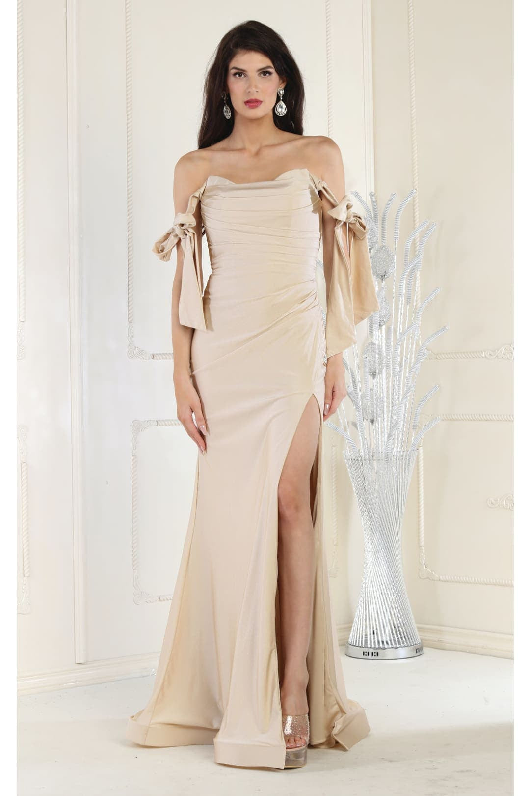 Prom Dress Stretchy Off The Shoulder Plus Size Gown for a Wedding Guest