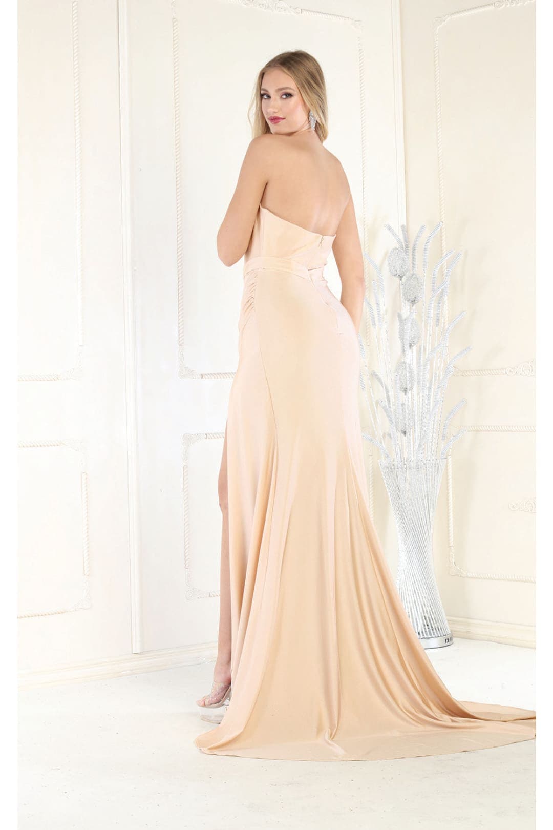 May Queen MQ1946 Strapless Ruched Prom Dress