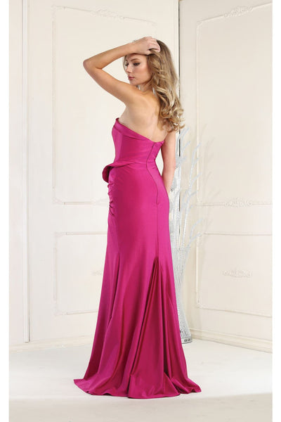 Simple Strapless Ruched Formal Dress MQ1947