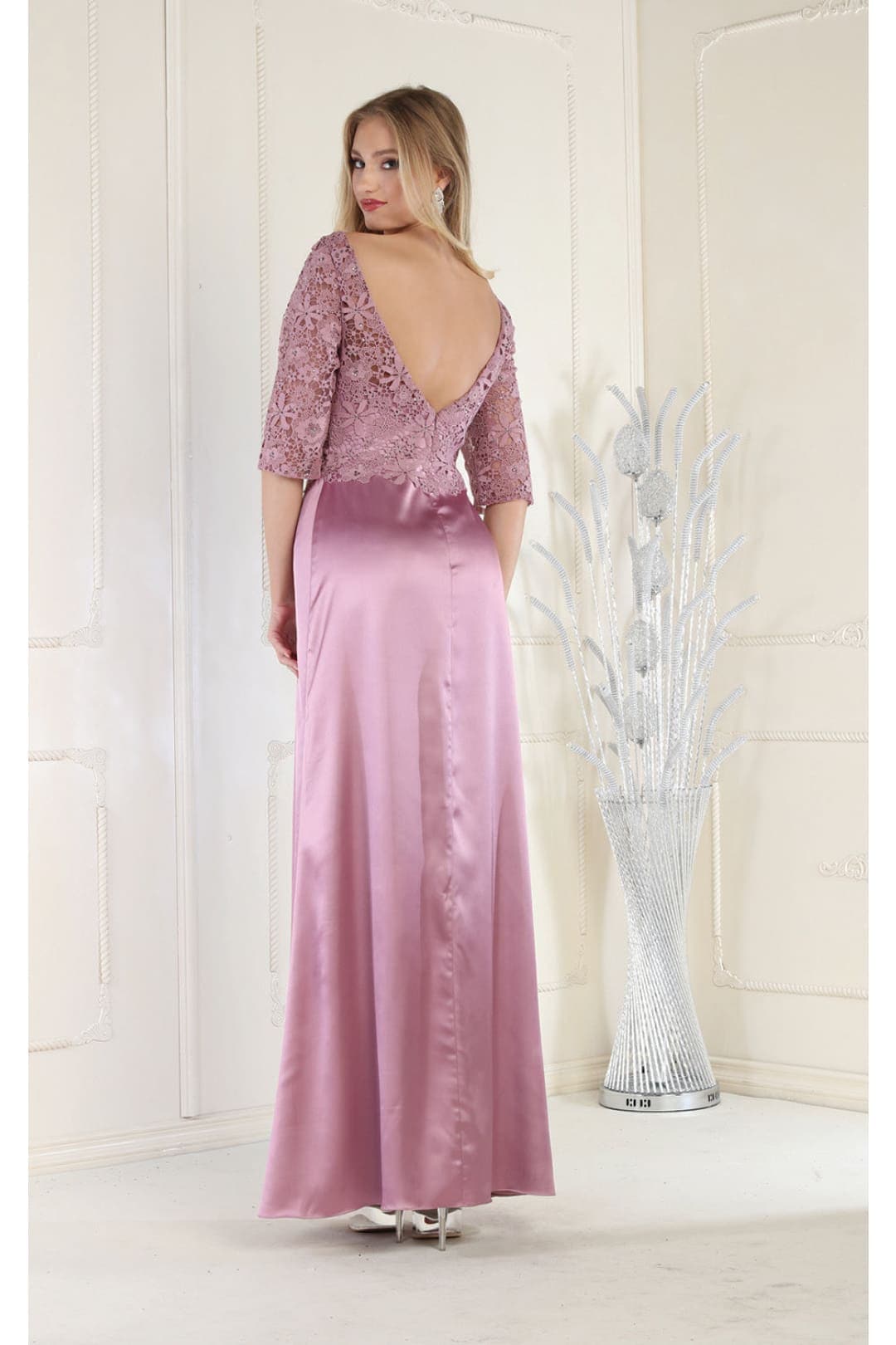 May Queen MQ1969 Embroidered Mother Of The Bride Gown