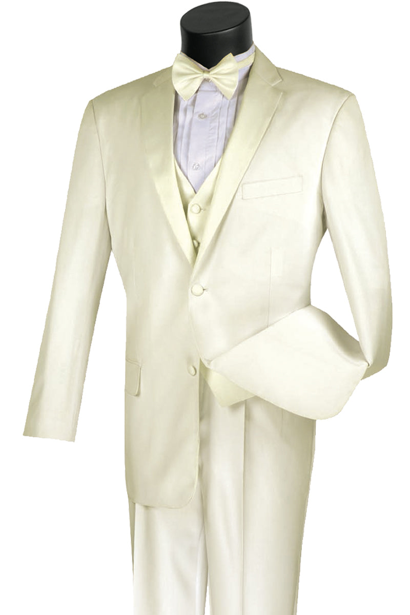 Ivory 2 Button Vested Tuxedo for Men
