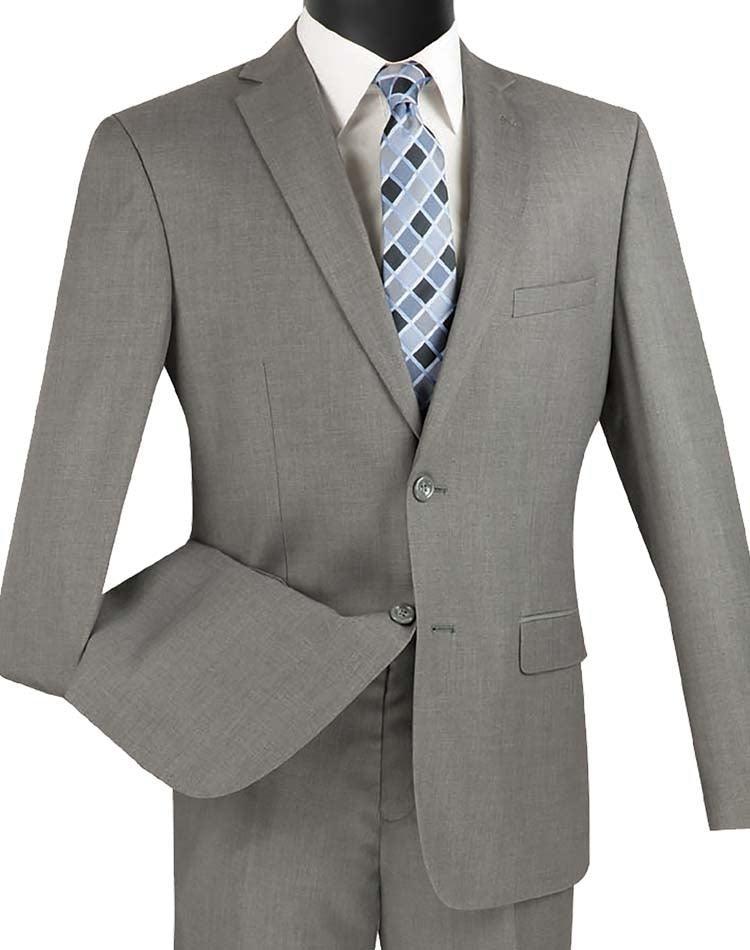 Ultra Slim Gray Suit - Slim 2 Piece by Vinci