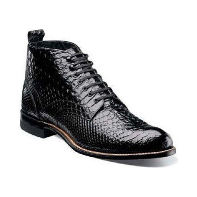 Men Stacy Adams Madison Boot High Top Anaconda Print Leather 00057-001 Black