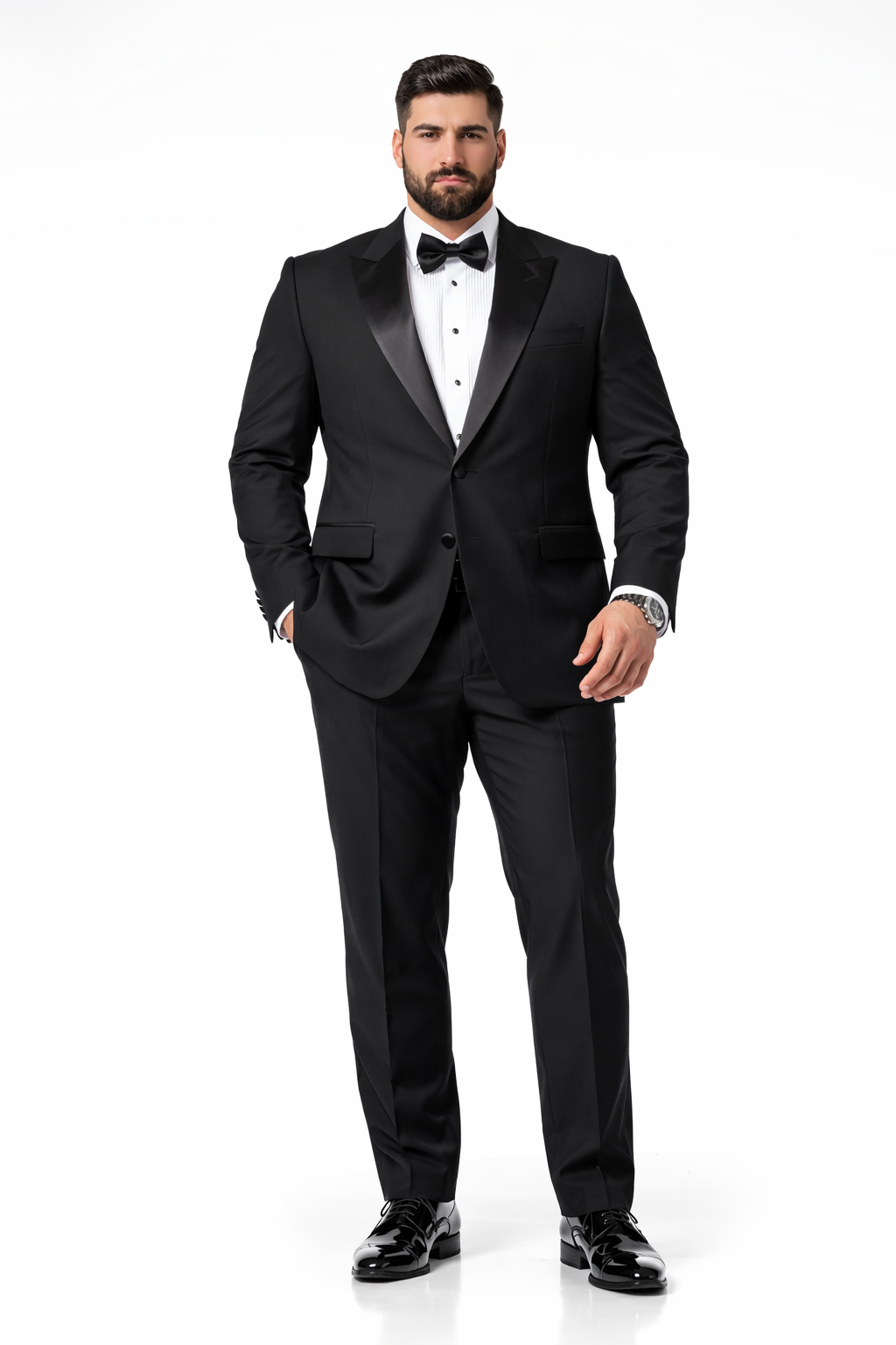 1920s 2-Button Black Gatsby Tuxedo