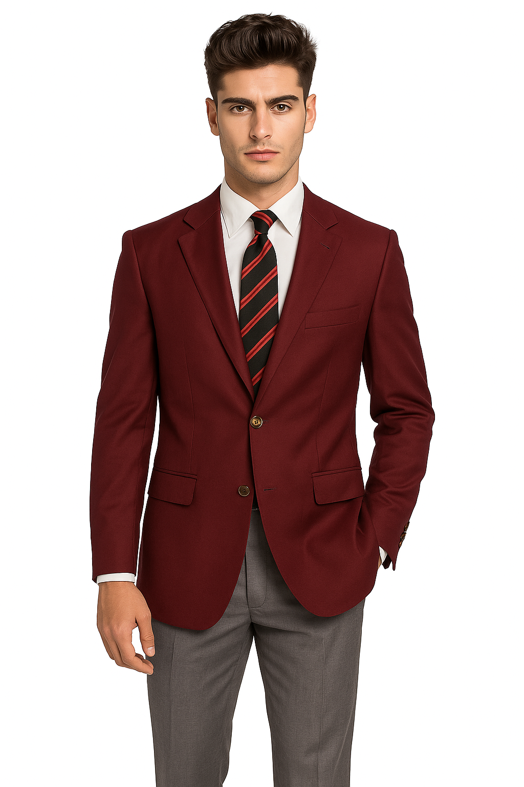 Men's 2 Button Burgundy ~ Wine ~ Maroon Suit Cheap Priced Designer Fashion Dress Casual Blazer For Men On Sale Classic Cut Sportscoat Blazer