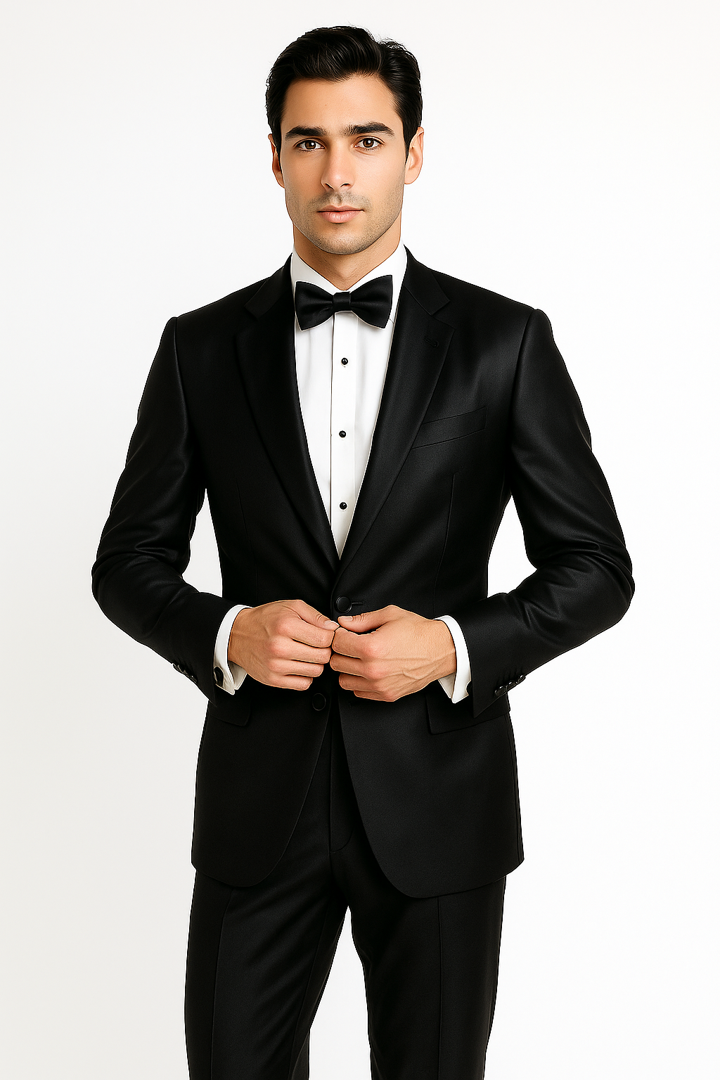 Men's 2 Buttons Suit Shiny ~ Sharkskin Flashy Charcoal Grey or Black or Dark Navy Blue Suit