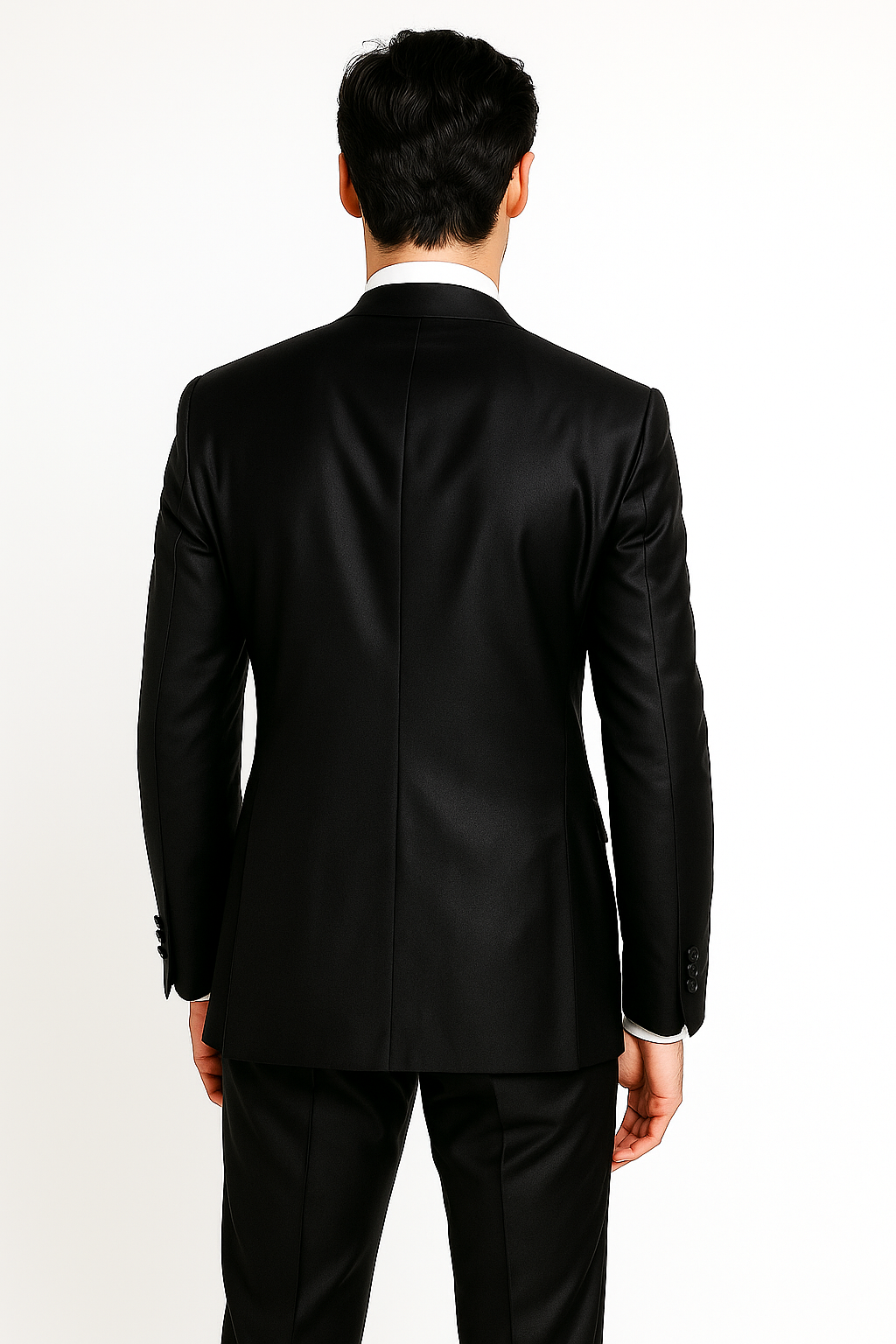 Men's 2 Buttons Suit Shiny ~ Sharkskin Flashy Charcoal Grey or Black or Dark Navy Blue Suit