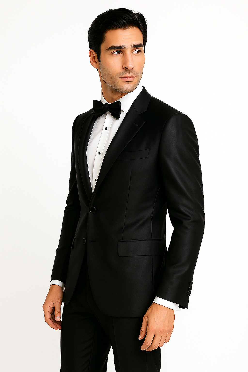 Men's 2 Buttons Suit Shiny ~ Sharkskin Flashy Charcoal Grey or Black or Dark Navy Blue Suit