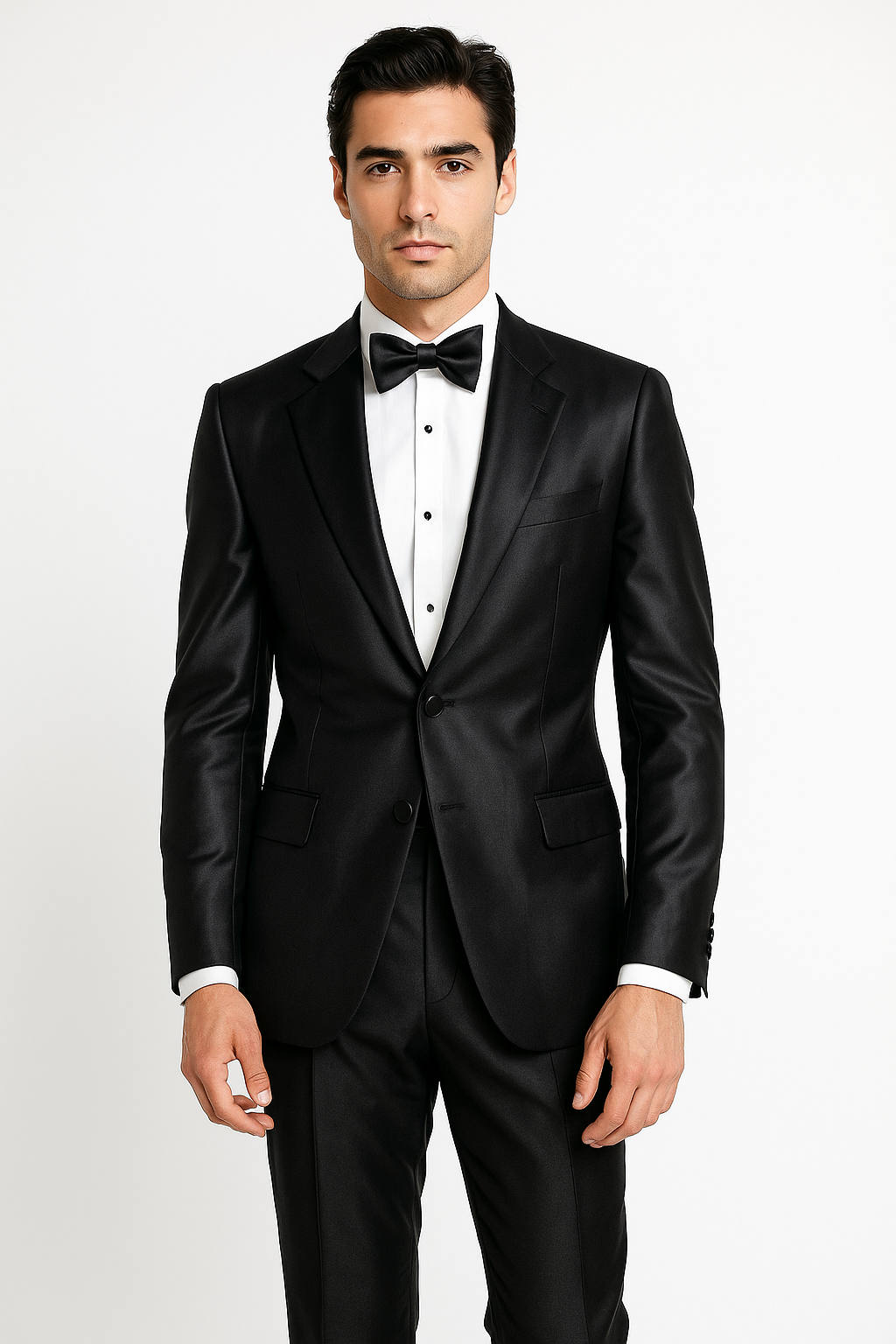 Men's 2 Buttons Suit Shiny ~ Sharkskin Flashy Charcoal Grey or Black or Dark Navy Blue Suit