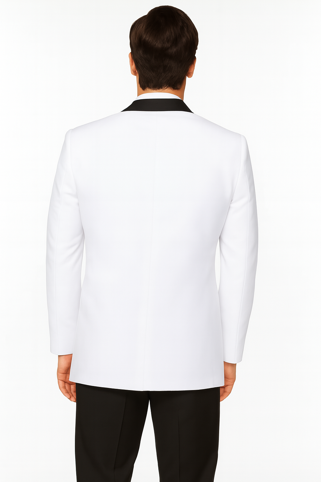 Slim Contrast Peak Lapel White Tuxedo for Men