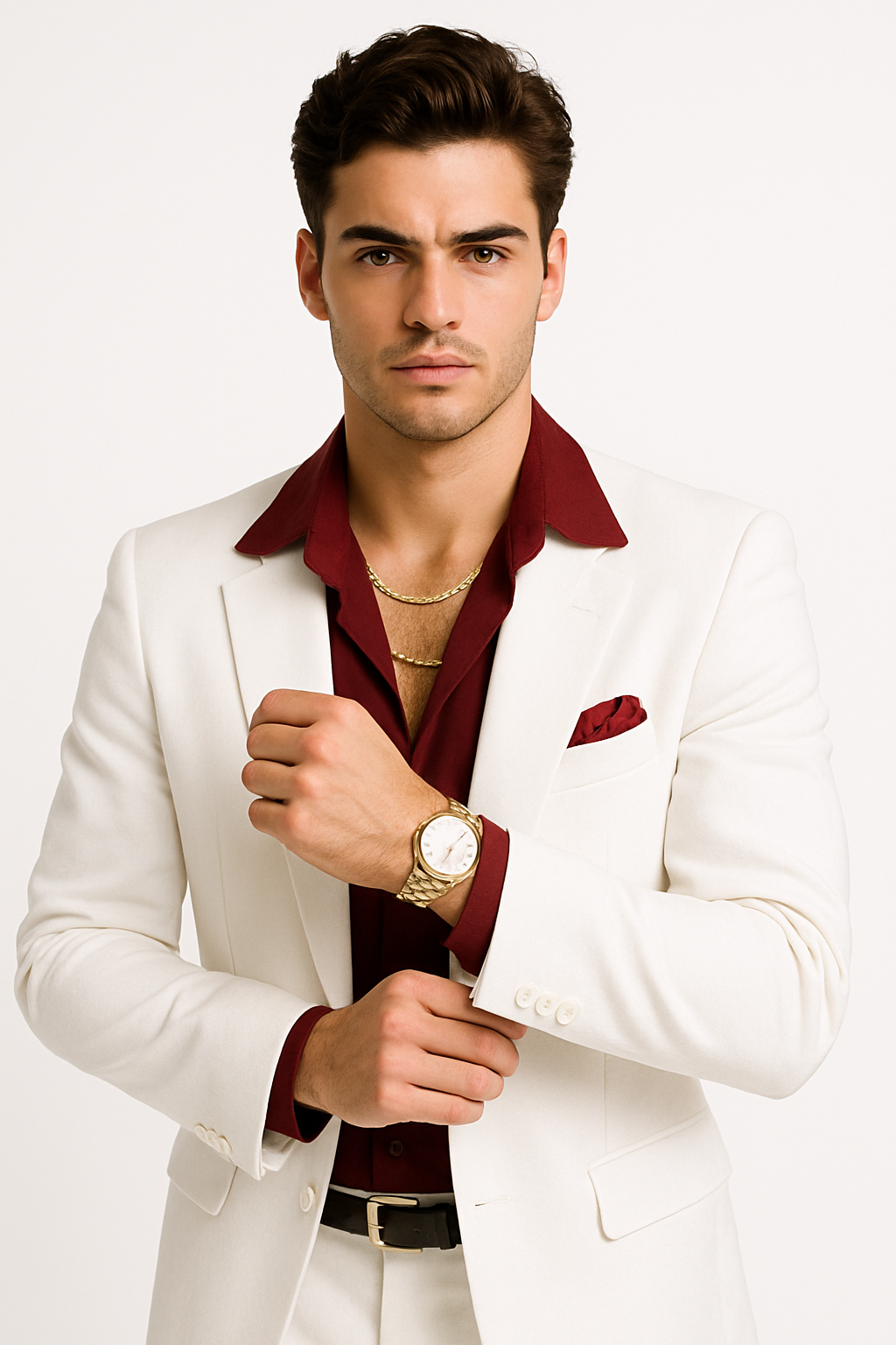 Scarface White Suit Red Shirt Set