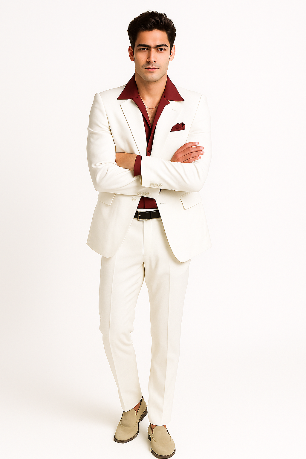 Scarface White Suit Red Shirt Set