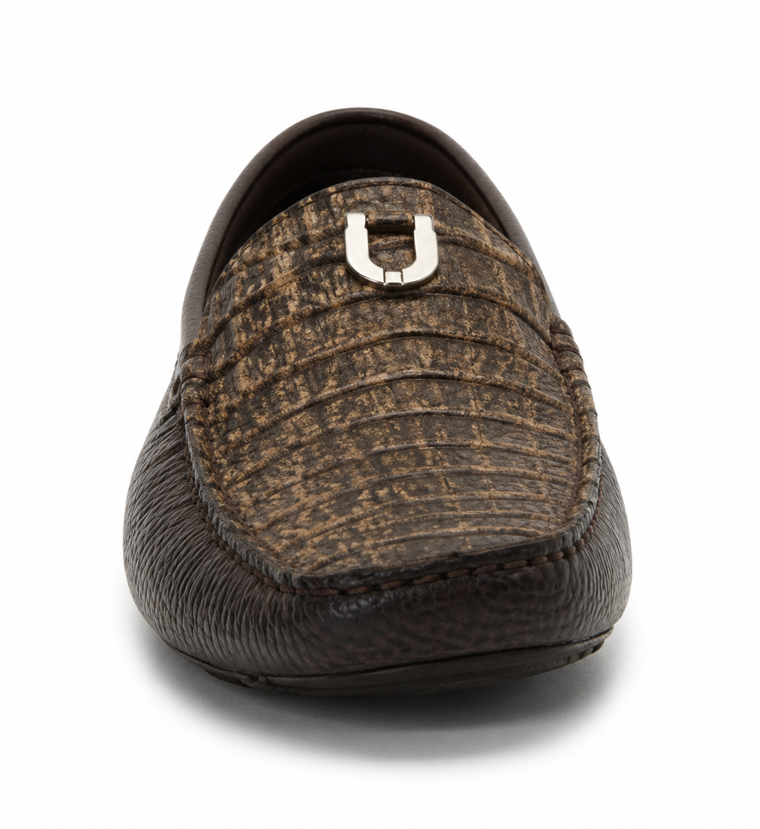 Mens Alligator Loafer Brown Dress Shoe Mens Sanded Brown Vestigium Genuine Caiman Belly Stylish Dress Loafer