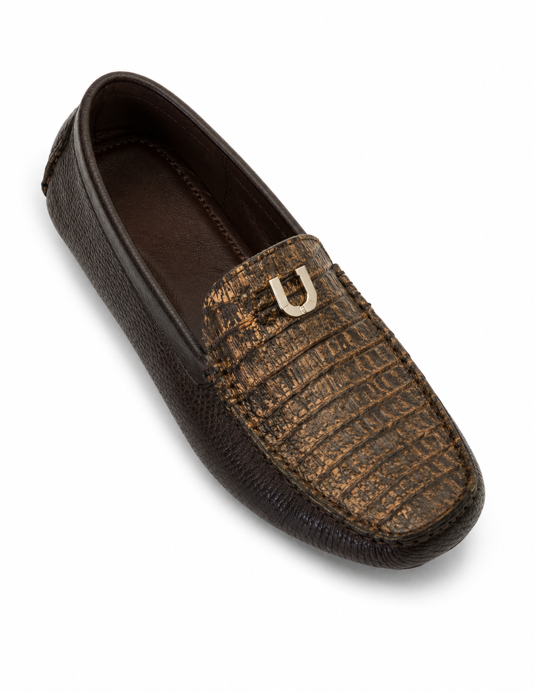 Mens Alligator Loafer Brown Dress Shoe Mens Sanded Brown Vestigium Genuine Caiman Belly Stylish Dress Loafer