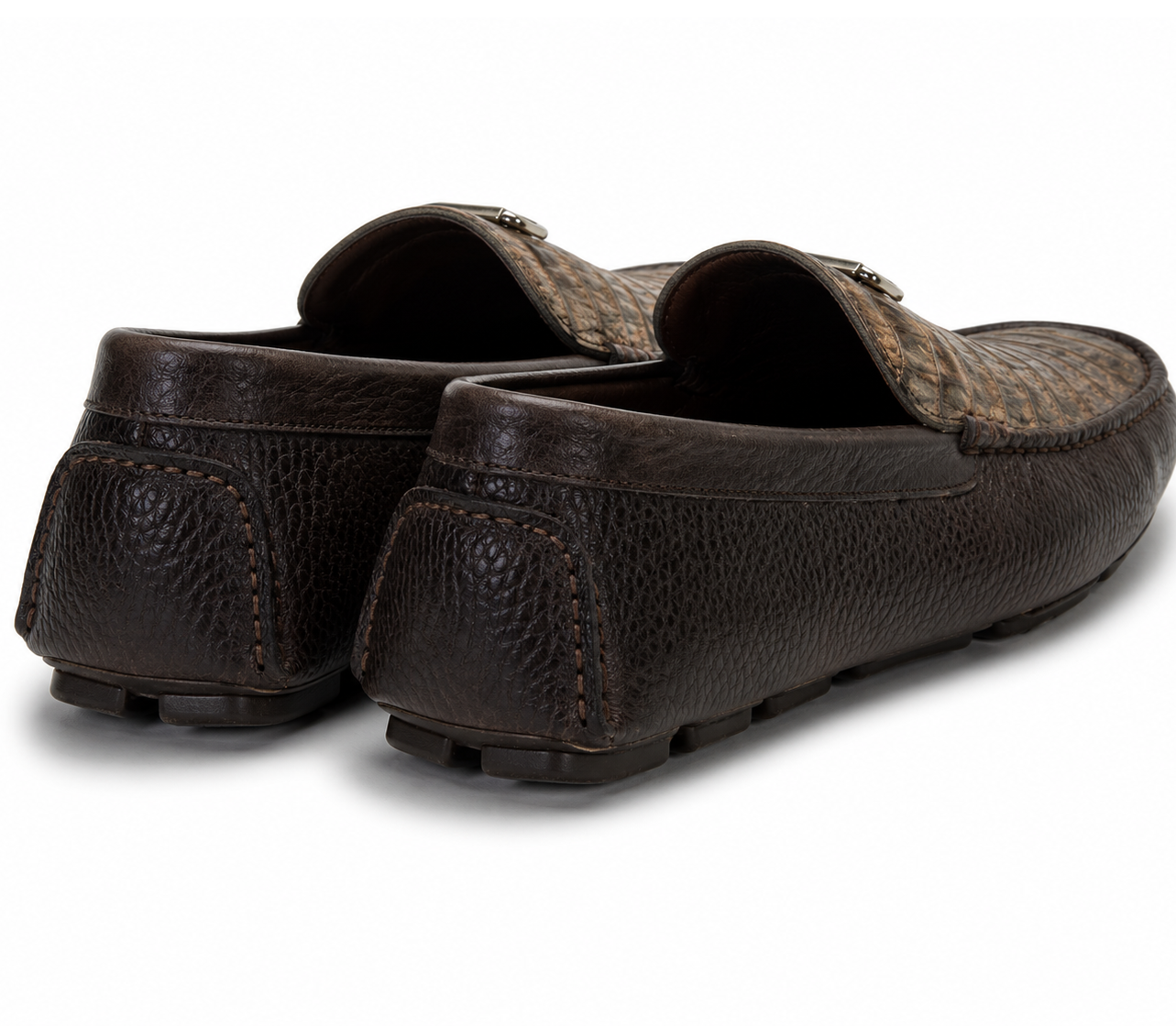 Mens Alligator Loafer Brown Dress Shoe Mens Sanded Brown Vestigium Genuine Caiman Belly Stylish Dress Loafer