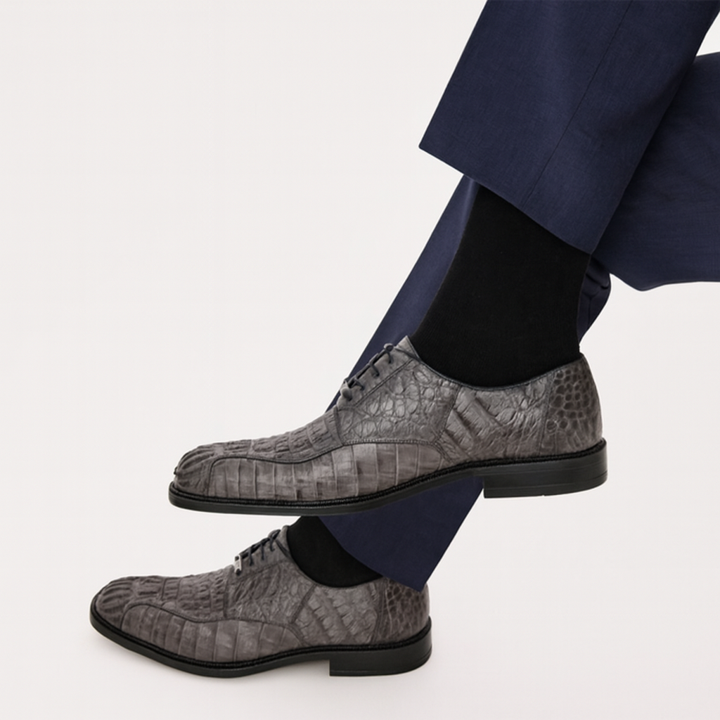 Grey Chapo Caiman Crocodile Dress Shoe by Belvedere